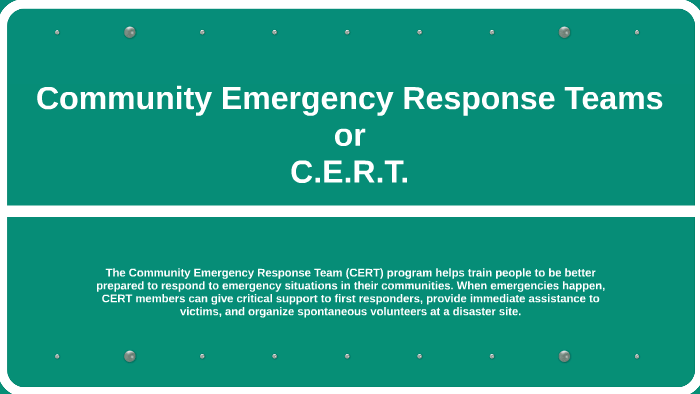 Community Emergency Response Teams by Allison Bird