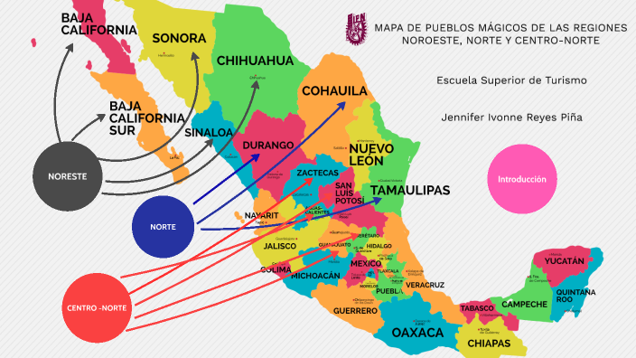 MAPA DE PUEBLOS MÁGICOS DE LAS REGIONES NOROESTE, NORTE Y CENTRO-NORTE ...