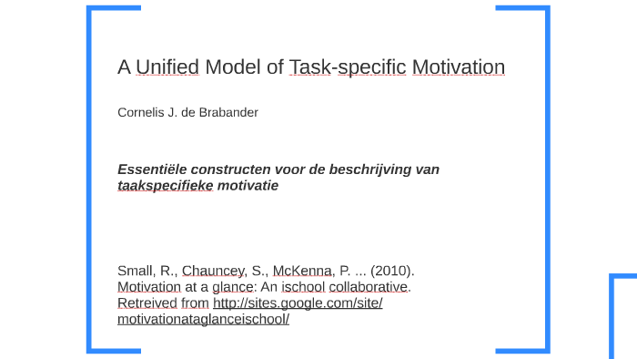 A Unified Model of Task-specific Motivation (dutch) by Cornelis de ...