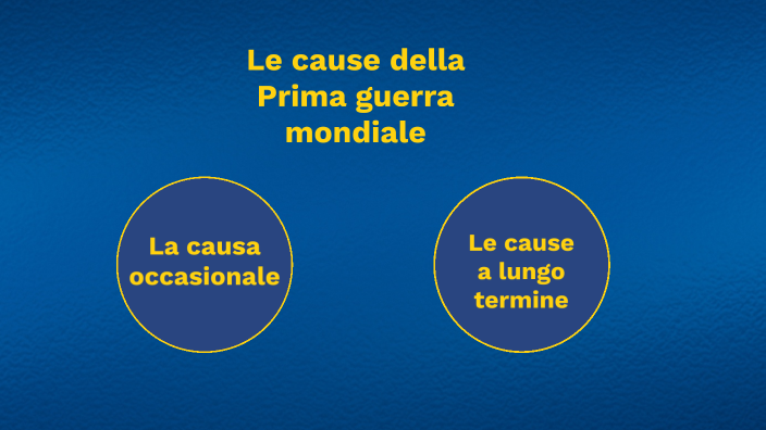 Le cause della Prima Guerra Mondiale by Stella Giovanna Petrillo on Prezi