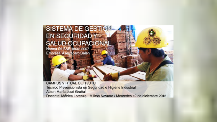 SISTEMA DE GESTIÓN EN SEGURIDAD Y SALUD OCUPACIONAL by on Prezi