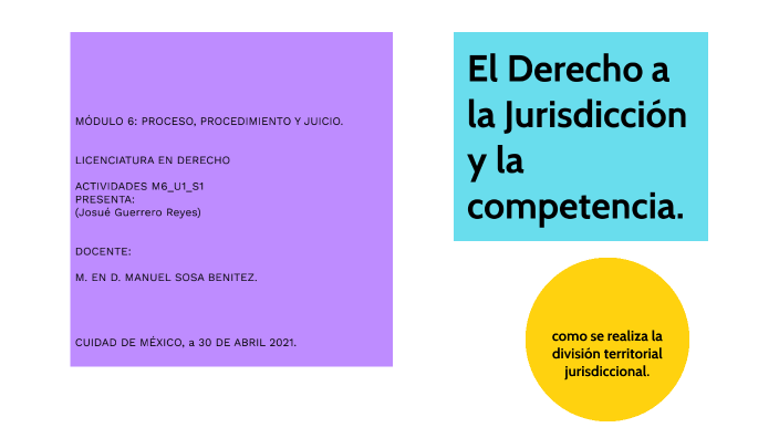El Derecho a la Jurisdicción y la competencia. by Josue Guerrero on Prezi