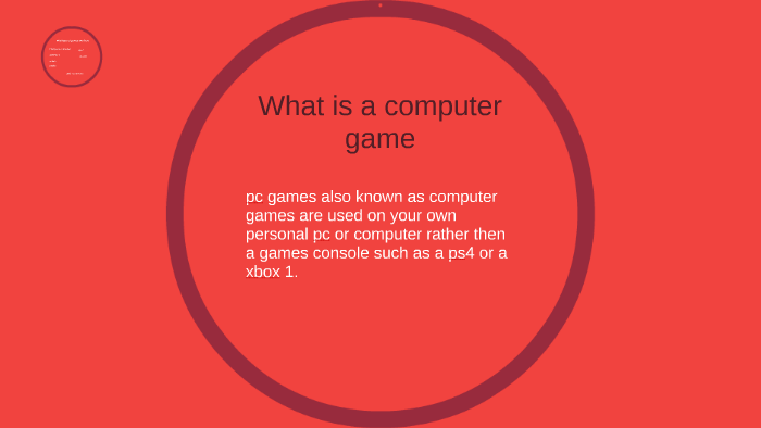 What is a computer game by aaron hilson on Prezi