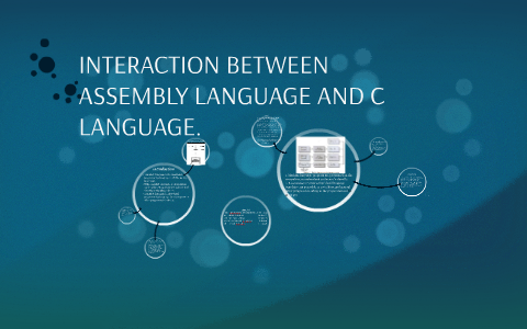 INTERACTION BETWEEN ASSEMBLY LANGUAGE AND C LANGUAGE. by farid formusa ...