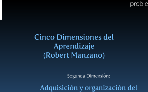 Cinco Dimensiones del Aprendizaje (Robert Manzano) by ana pacheco on Prezi