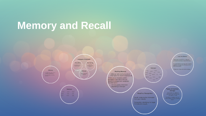 Memory and Recall by traci jenson on Prezi