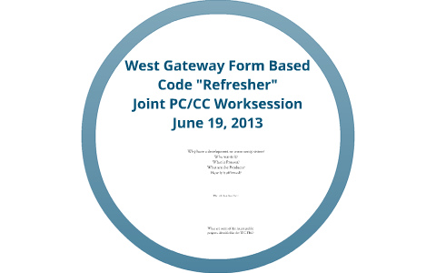WG Form Based Code Refresher by Martin Rivarola on Prezi