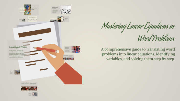 Mastering Linear Equations in Word Problems by Bela Yatin on Prezi