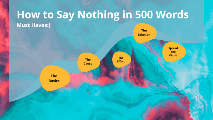 what is the thesis of how to say nothing in 500 words