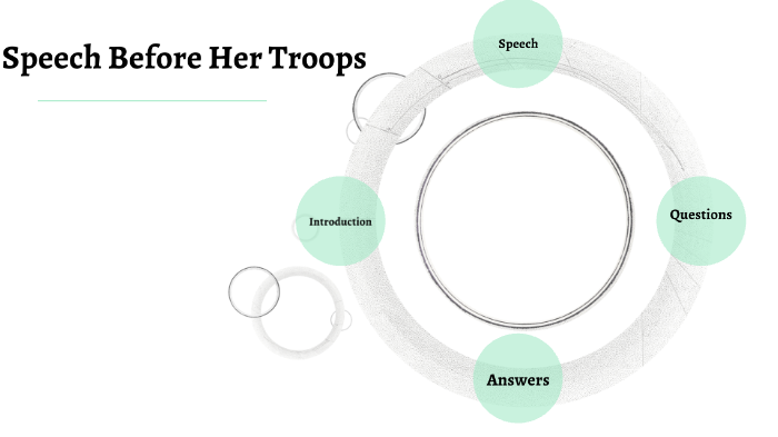 write a summary of speech before her troops