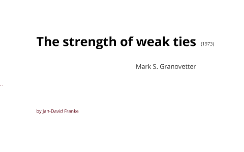 strength of weak ties book