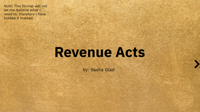 Timeline Of Revenue Acts By Sasha Glad On Prezi