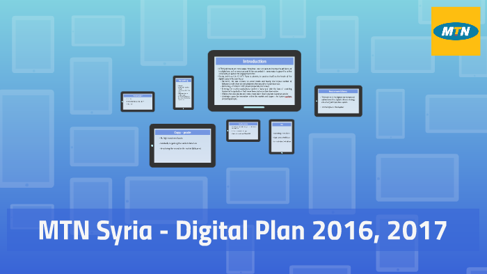 Mtn Syria Digital Plan 2016 2017 By