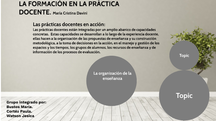 LA FORMACIÓN EN LA PRÁCTICA DOCENTE. María Cristina Davini By MARIA ...