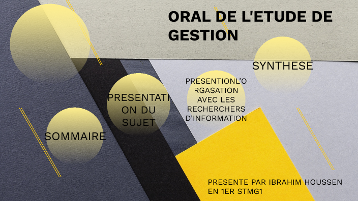 Page De Garde Oral Amc oral de étude de gestion by houssen ibrahim on Prezi