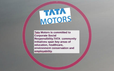 Tata Motors is committed to Corporate Social Responsibility. by Akilan