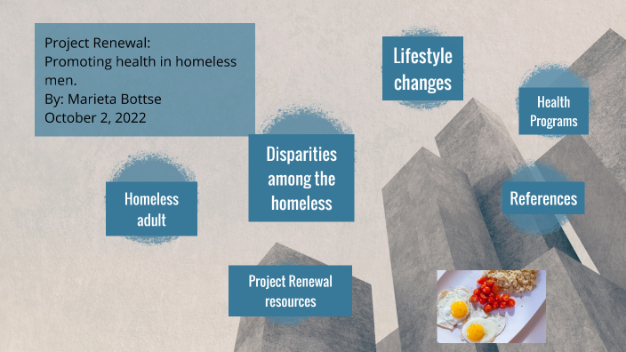 Project Renewal: Promoting health in homeless men. by Marieta Bottse on ...
