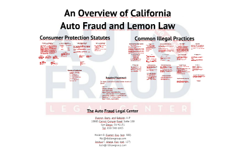 An Overview Of California Auto Fraud And Lemon Law By Joshua Anaya On Prezi