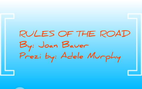 rules of the road joan bauer