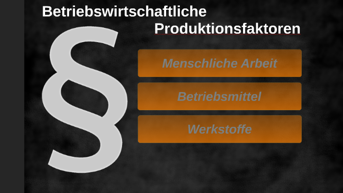 Betriebswirtschaftliche Produktionsfaktoren By Max Zinn On Prezi