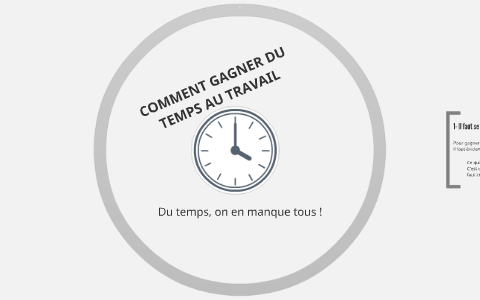 COMMENT GAGNER DU TEMPS AU TRAVAIL by Randriamahaleo Anjara on Prezi
