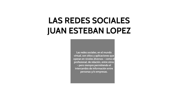 LAS REDES SOCIALES by Juan Esteban Lopez on Prezi
