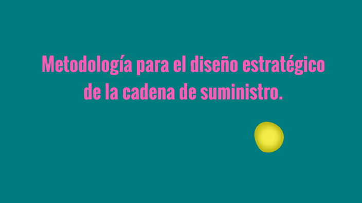 Metodología para el diseño estratégico de la cadena de Suministro. by ...