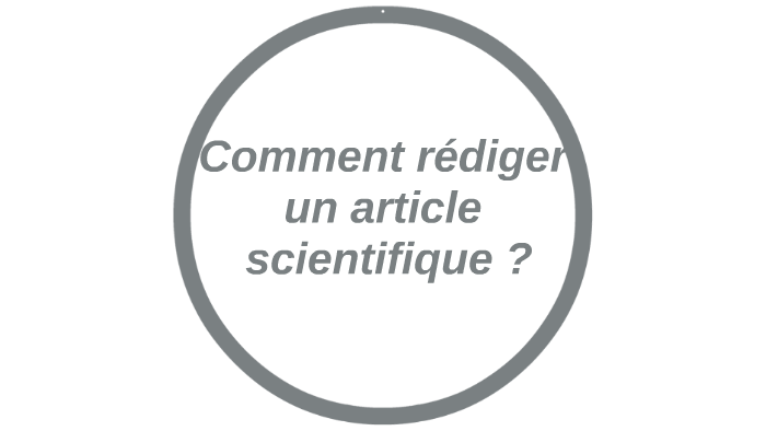 comment rédiger un article de recherche scientifique