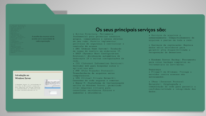 Gerenciamento do Windows Server by heloisa garcia on Prezi
