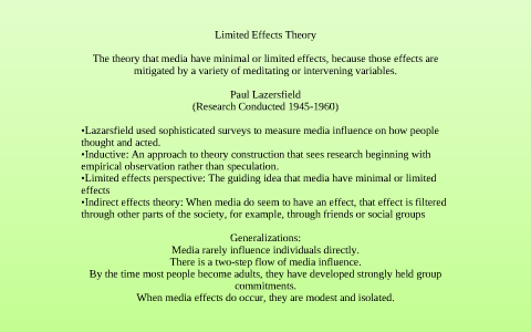 Limited Effects Theory By Rachael Alston
