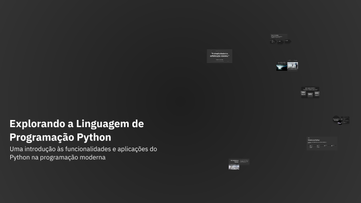 a história e cultura da linguagem de programação... Explorando a Linguagem de Programação Python by victor hugo silva on Prezi