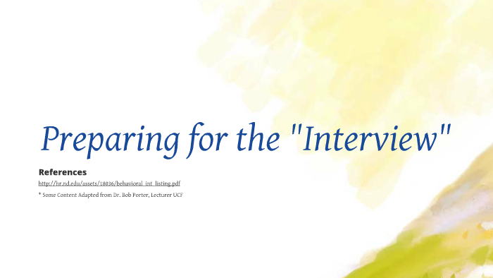 Structured Behavioral Job Interview by Christopher Leo on Prezi