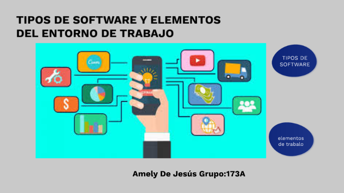 tipos de software y elementos de entorno de trabajo by Amely De Jesús