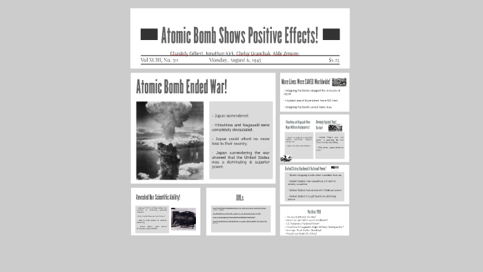 Pros Of Dropping The Atomic Bomb by Chastidy Gilbert on Prezi