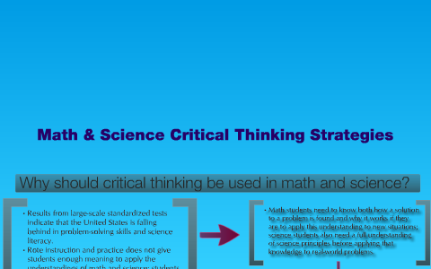 critical thinking strategies in math