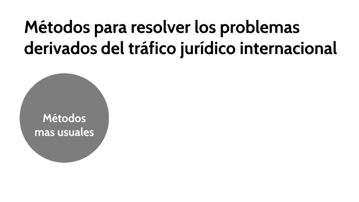 Métodos para resolver los problemas derivados del tráfico jurídico