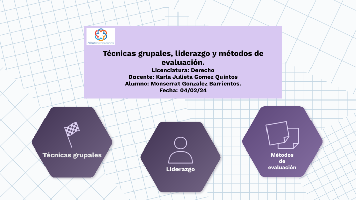 Técnicas grupales, liderazgo y métodos de evaluación. by Monserrat ...