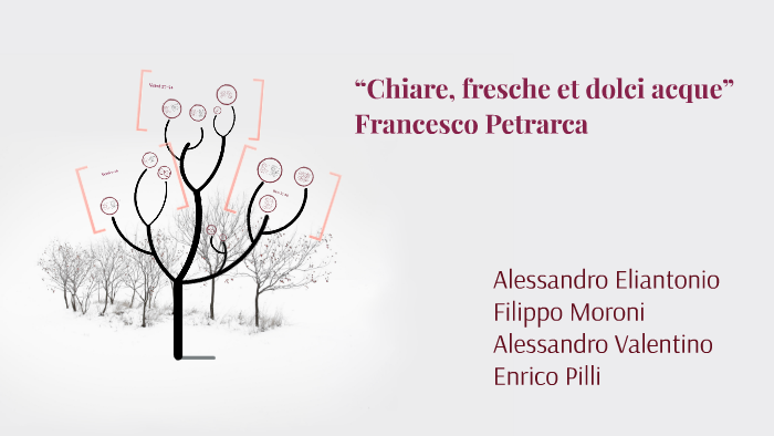 “Chiare, fresche et dolci acque” Francesco Petrarca by Filippo Moroni
