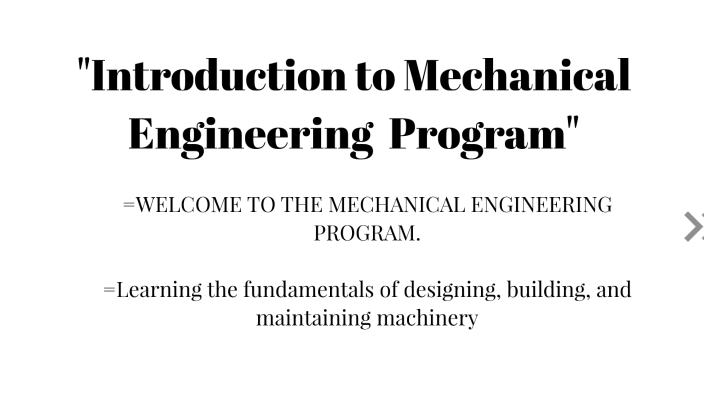 Introduction to Mechanical Engineering Program by CARLOS CUSTODIO on Prezi