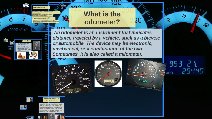 an odometer indicates