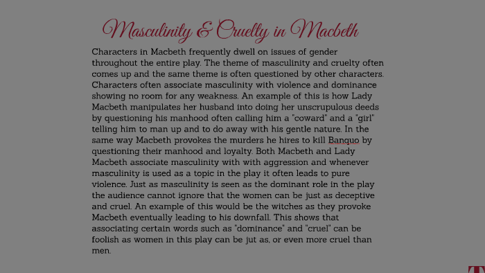 macbeth masculinity and femininity