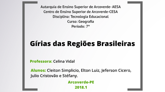 Girias - Artigo de Wikipedia - Gírias do Brasil: diversidade regional e uso  das gírias em propaganda - Studocu