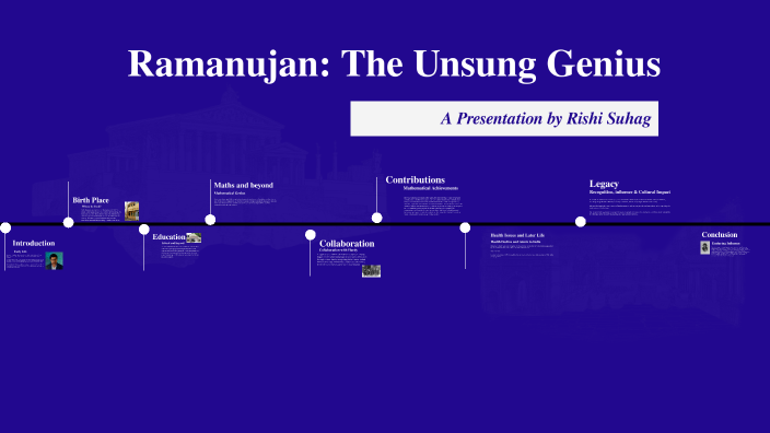 Ramanujan: The Unsung Genius by Rishi Suhag on Prezi