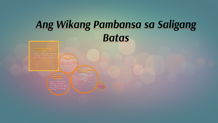 Ang Wikang Pambansa sa Saligang Batas by Lovely Tumulac