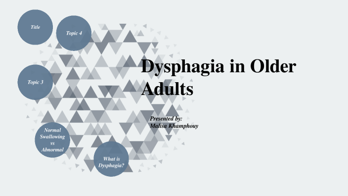 Dysphagia in Older Adults by Malisa Khamphouy on Prezi