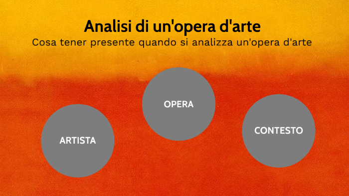 Analisi Di Un Opera D Arte