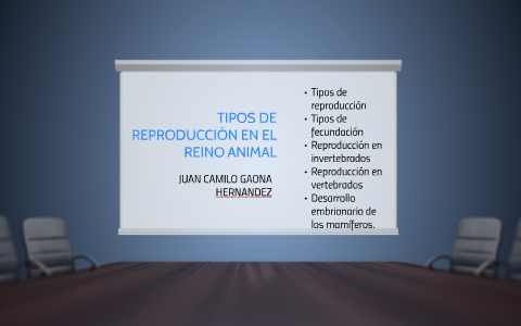 TIPOS DE REPRODUCCIÓN EN EL REINO ANIMAL by juan camilo gaona hernandez