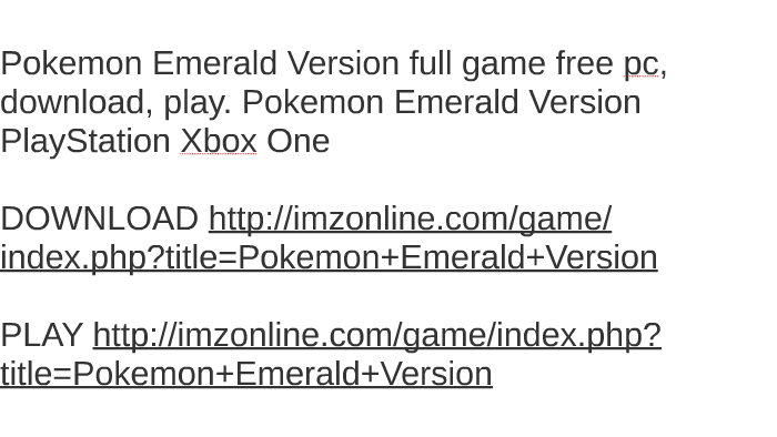 pokemon emerald emulator