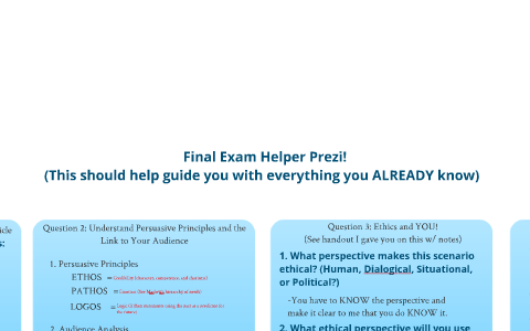 COM 357 - Final Exam Helpful Hints Prezi by Adam Barragato on Prezi