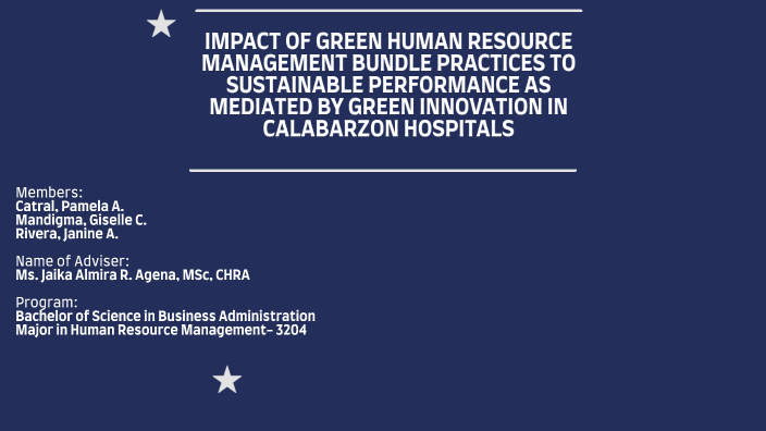IMPACT OF GREEN HUMAN RESOURCE MANAGEMENT BUNDLE PRACTICES AND GREEN ...